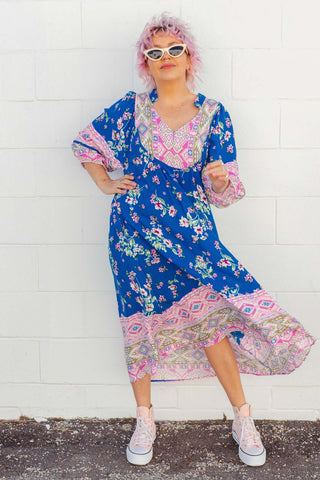 Bridget Dress - Blue Floral