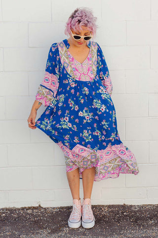 Bridget Dress - Blue Floral