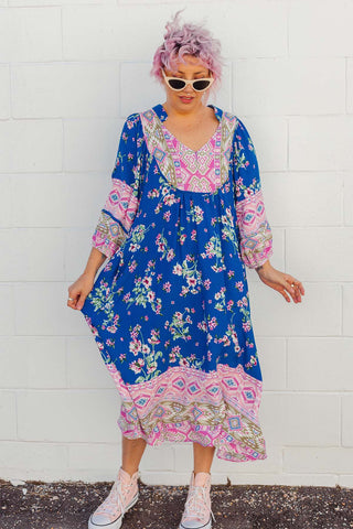 Bridget Dress - Blue Floral
