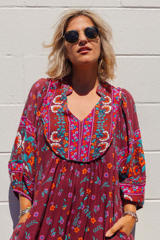 Bridget Dress - Burgundy