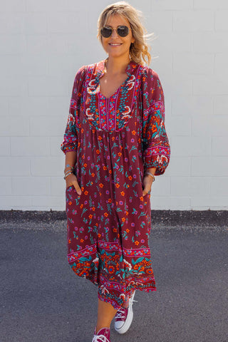 Bridget Dress - Burgundy