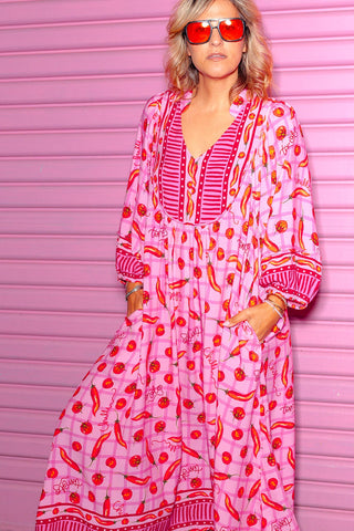 Bridget Dress - Pink Chilli