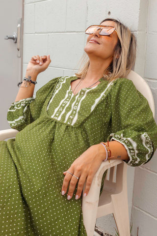 Bridget Dress - Spotty Khaki