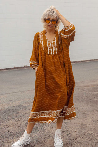 Bridget Dress - Spotty Terracotta