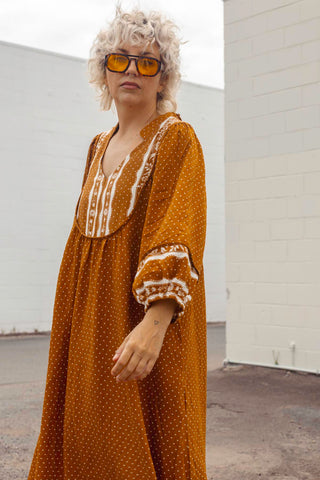 Bridget Dress - Spotty Terracotta
