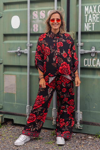 Bristol Pants - Red Floral