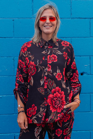Bristol Pants - Red Floral