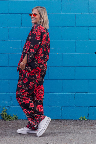 Bristol Pants - Red Floral