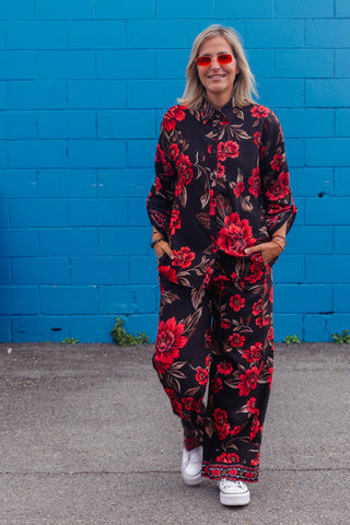 Bristol Pants - Red Floral