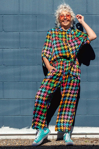 Brixton Pants - Rainbow Houndstooth