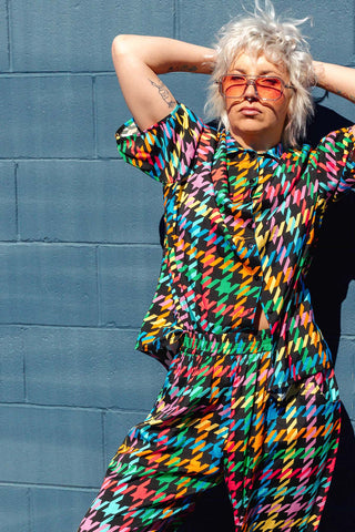Brixton Shirt - Rainbow Houndstooth