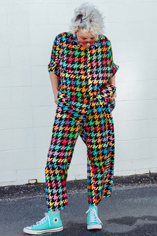 Brixton Pants - Rainbow Houndstooth