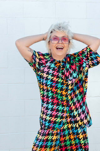 Brixton Shirt - Rainbow Houndstooth