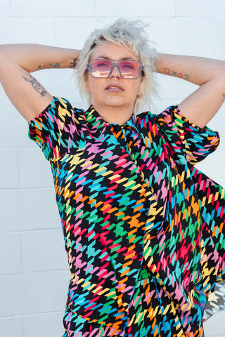 Brixton Shirt - Rainbow Houndstooth