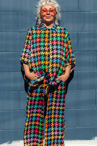 Brixton Pants - Rainbow Houndstooth
