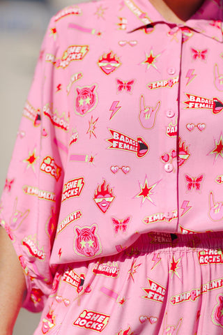 Brixton Shirt - Dangerous Females Pink