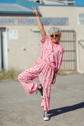 Brixton Pants - Dangerous Females Pink