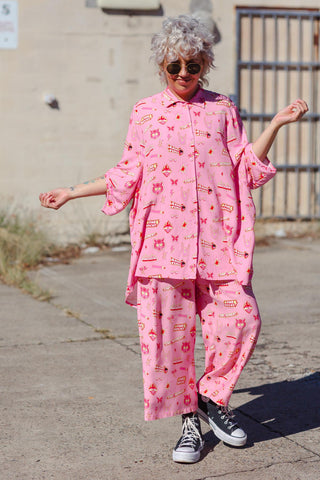 Brixton Shirt - Dangerous Females Pink