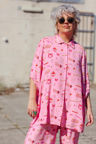 Brixton Shirt - Dangerous Females Pink