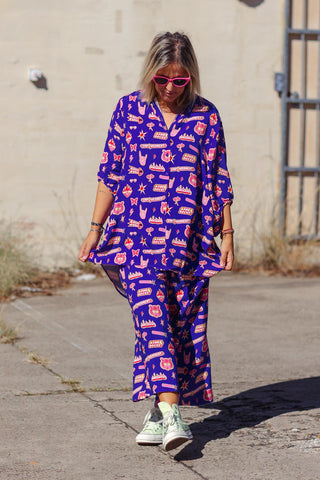 Brixton Shirt - Dangerous Females Purple