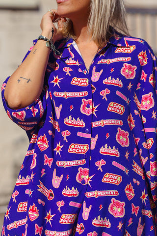 Brixton Shirt - Dangerous Females Purple