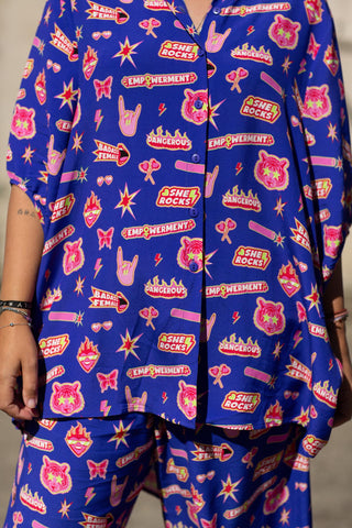 Brixton Shirt - Dangerous Females Purple