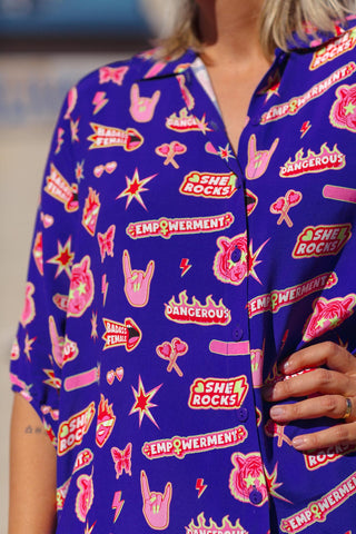 Brixton Shirt - Dangerous Females Purple