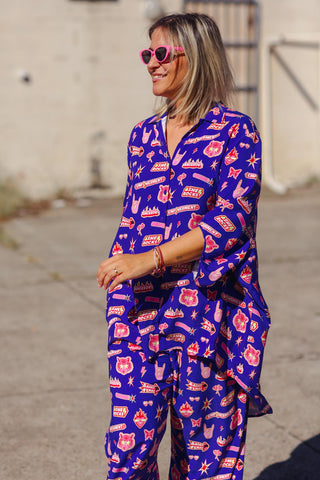 Brixton Shirt - Dangerous Females Purple