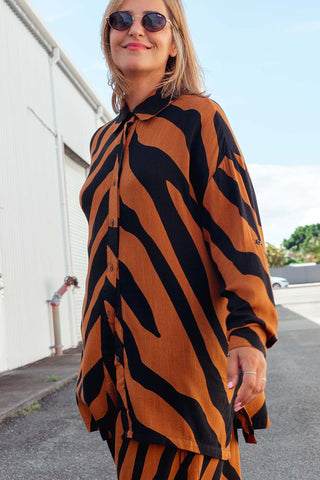 Hendrix Button Up - Tiger