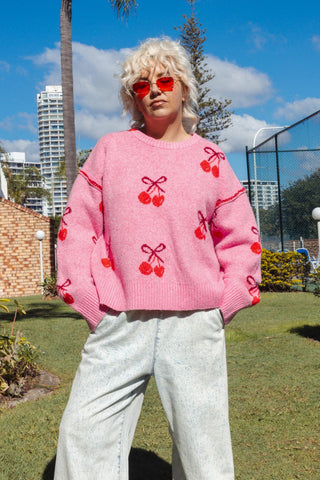 Cherry Knit - Pink