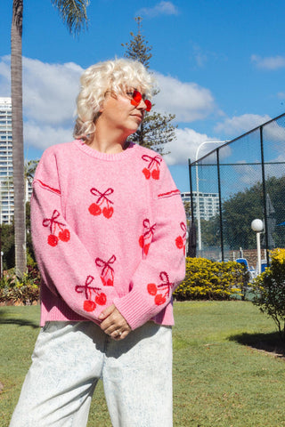 Cherry Knit - Pink