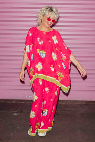 Classic Drape Top - Scarlet Garden