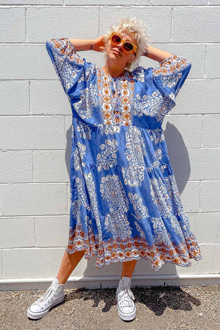 Classic Boho Dress - Aztec Blue