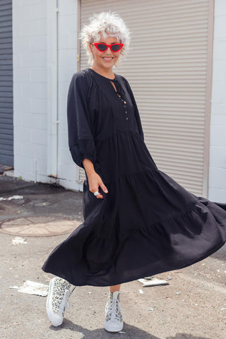 Classic Boho Dress - Black
