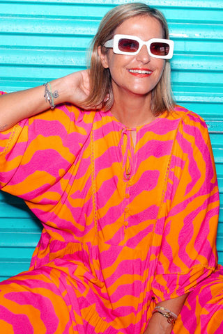 Classic Boho Dress - Pink Zebra