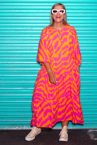 Classic Boho Dress - Pink Zebra