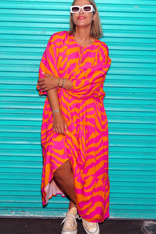 Classic Boho Dress - Pink Zebra