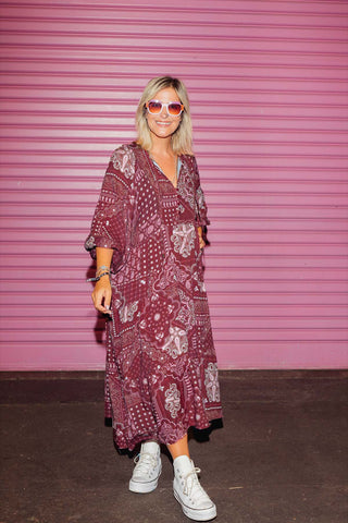 Classic Boho Dress - Red Ochre