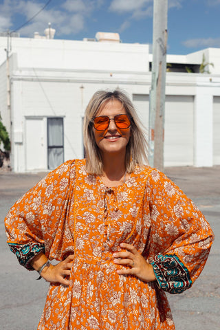 Classic Boho Dress - Rust Paisley