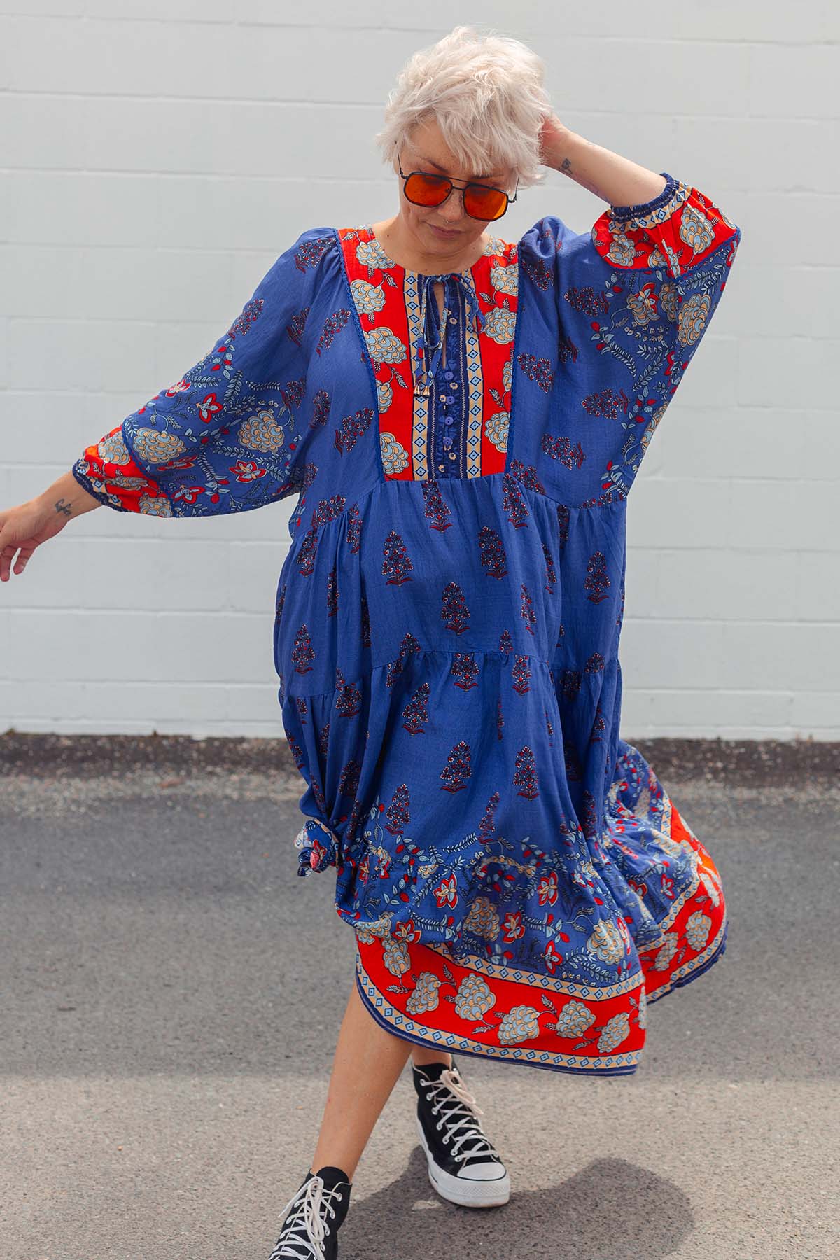 Classic Boho Dress Seraphina Blue – SHE STREET