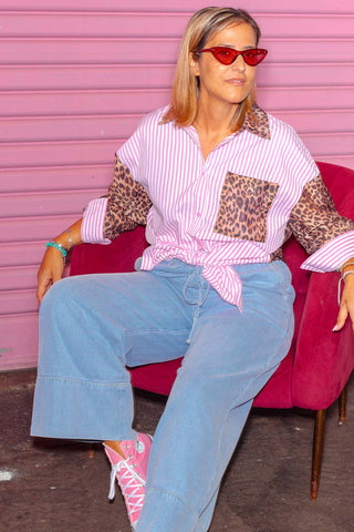 Classic Button-Up - Pink Leopard