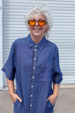 Classic Denim Button Up - Dark Wash