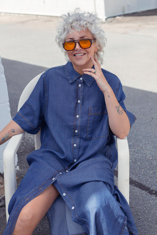 Classic Denim Button Up - Dark Wash