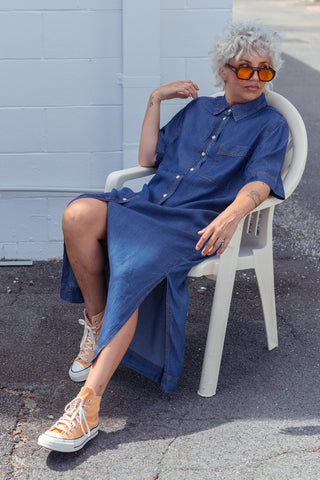 Classic Denim Button Up - Dark Wash