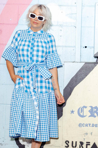Cleo Dress - Blue Check