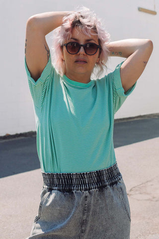 Coastal Stripe Tee - Green