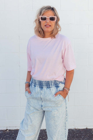Coastal Stripe Tee - Pink