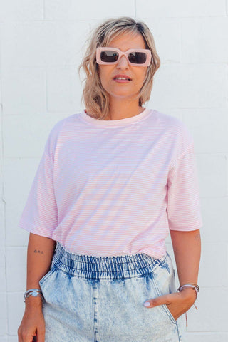 Coastal Stripe Tee - Pink