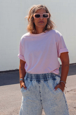 Coastal Stripe Tee - Pink