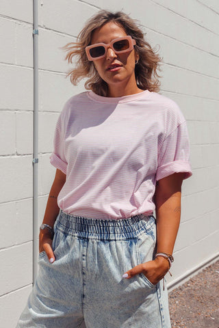 Coastal Stripe Tee - Pink